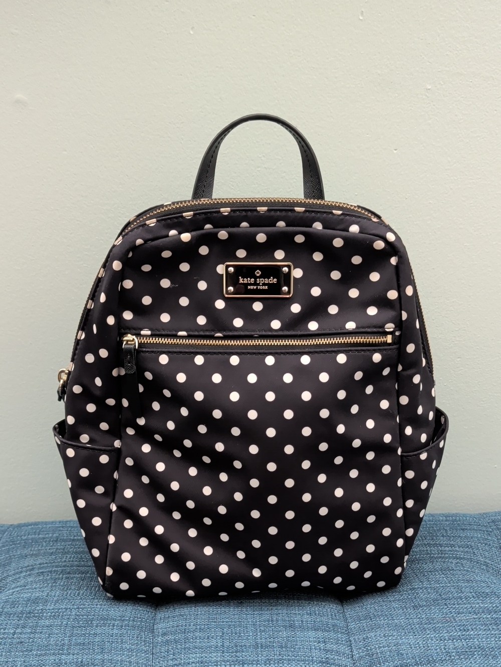 kate spade Black and White Polka Dot Mini Backpack